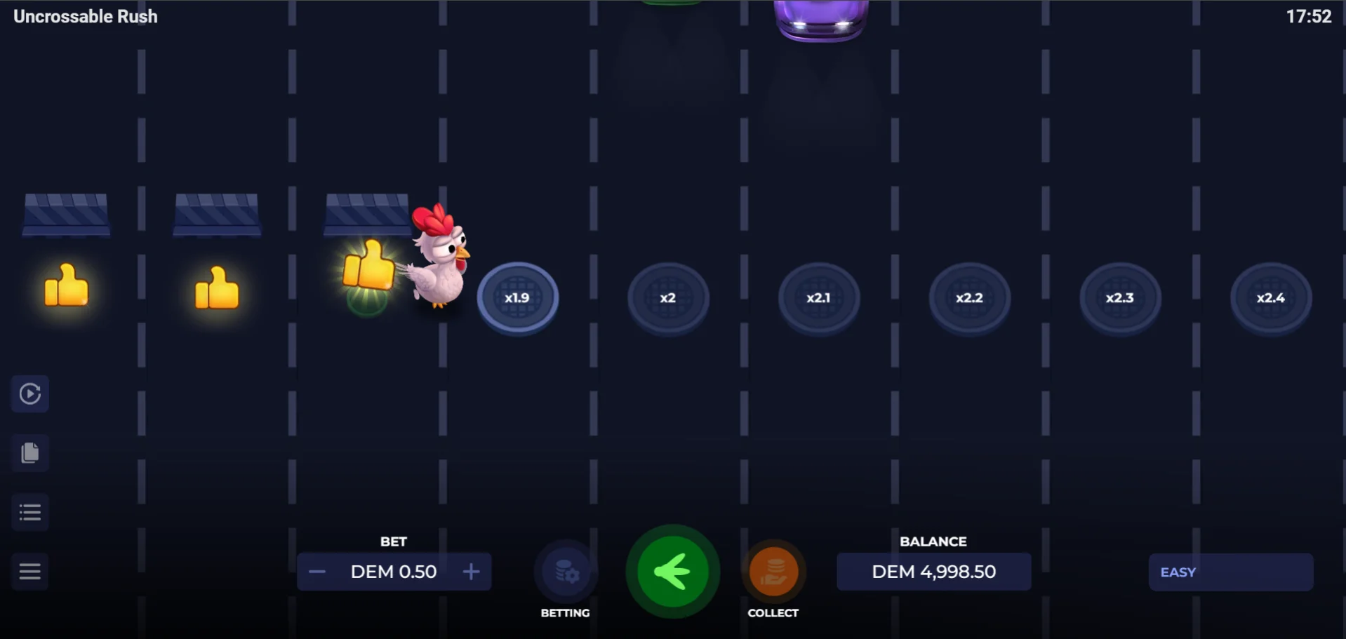 Uncrossable Rush Demo Spiel
